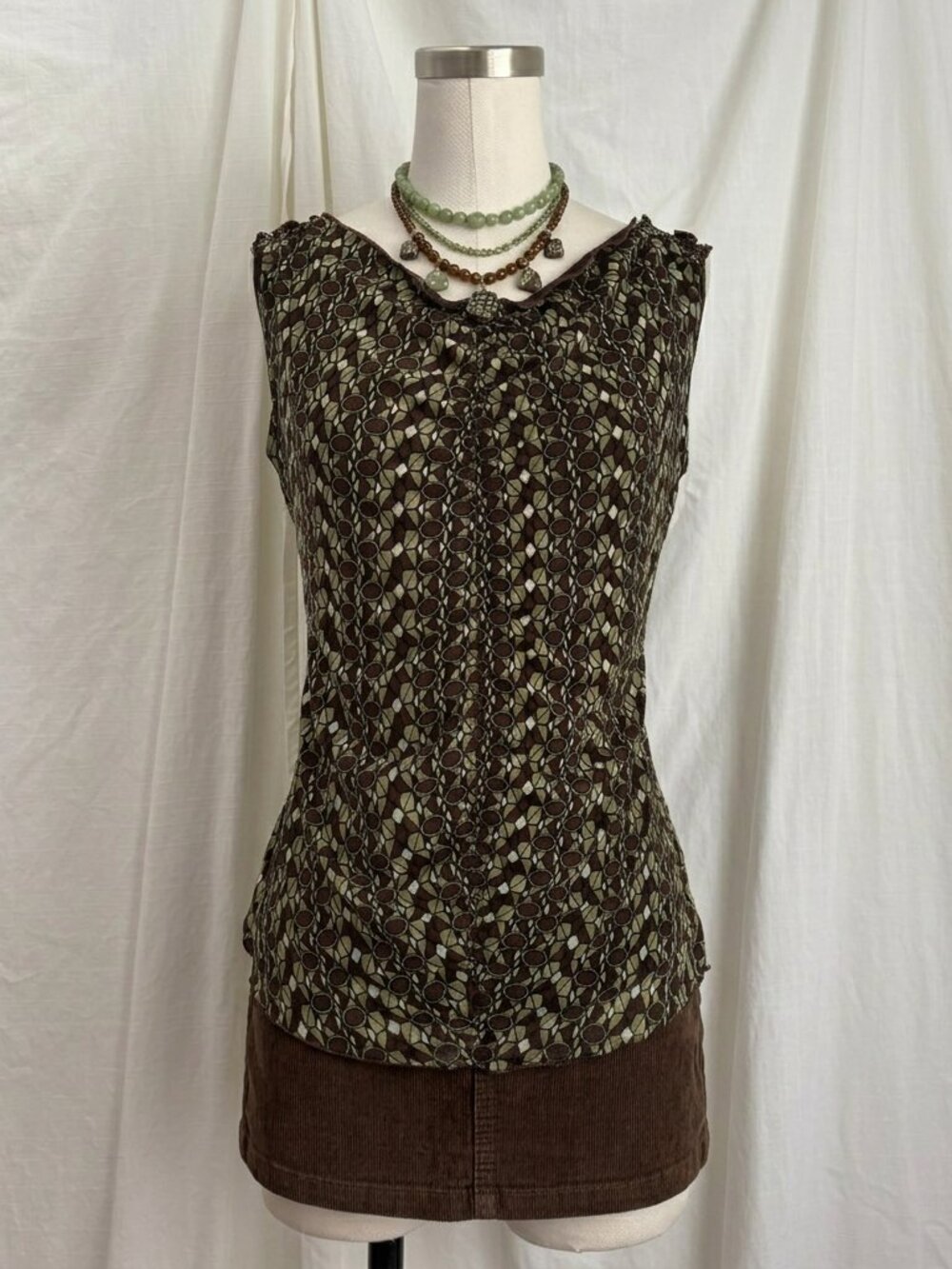 Y2K Geometric Mesh Top M